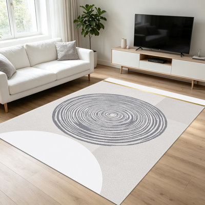 Tapis à motif géométrique 1PC pour le salon, doux et confortable, convient à toutes les saisons, facile à entretenir, tapis de sol intérieur lavable à la machine, convient à la chambre à coucher, à la salle à manger, au bureau, au balcon, au patio, à la maison, à la décoration extérieure.