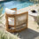 Chaise longue en bois d'acacia et corde tissée avec coussins d'yahah
