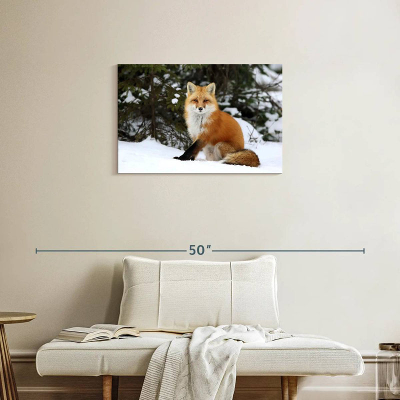 Winter Red Fox, 20" H x 30" W