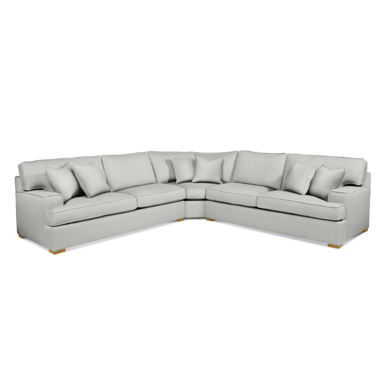 Sadie 3-Piece Upholstered Sectional, Beige Performance Fabric; 0851-73, Honey Finish