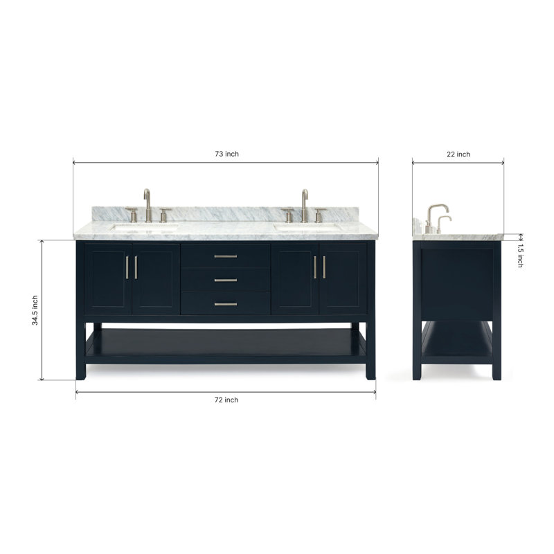 Magnolia Bath Vanity Rectangular Basin S073DCWRV, Midnight Blue