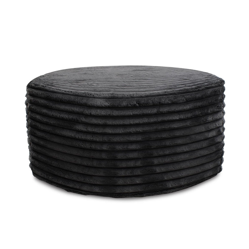 Burgwell Universal Round Ottoman Shar Pei, Black