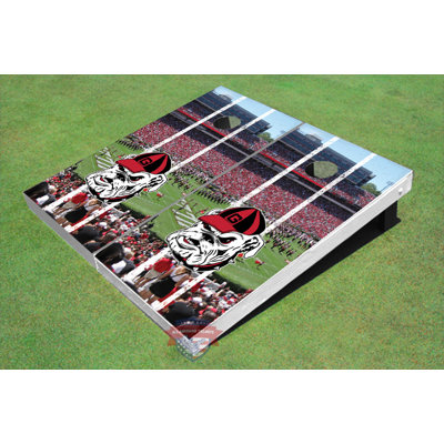 2' x 4' NCAA University Of Georgia "Hairy Dawg" Stadium Long Strip Themed Manufactured wood Cornhole Board Set