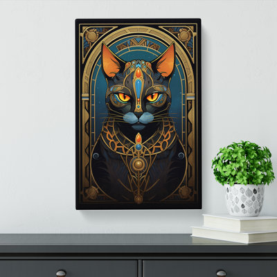 Egyptian Cat Art Nouveau Art - Print