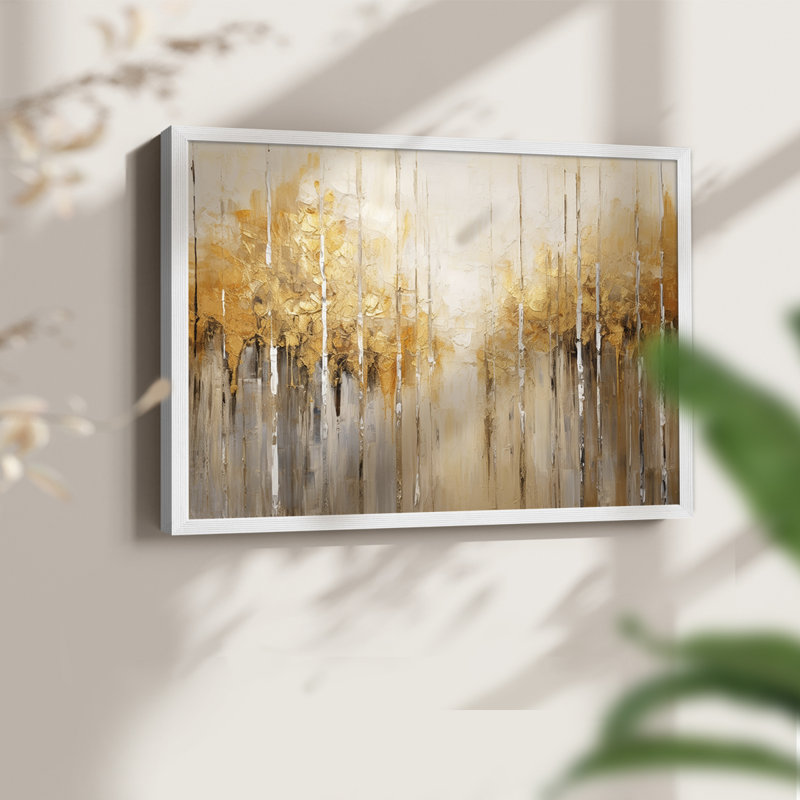 Abstrait, série Cxxiv, reproduction encadrée, H 11 po x l 14 po, Blanc