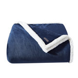 Shelton Eddie Bauer Solid Ultra Soft Plush/Sherpa Reversible Blanket