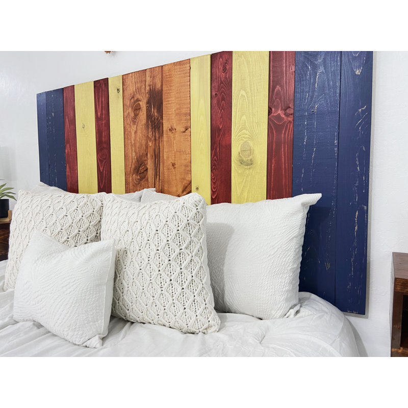 Doliver Multicolored Solid Wood Floating Panel Headboard, King, Copper Mix