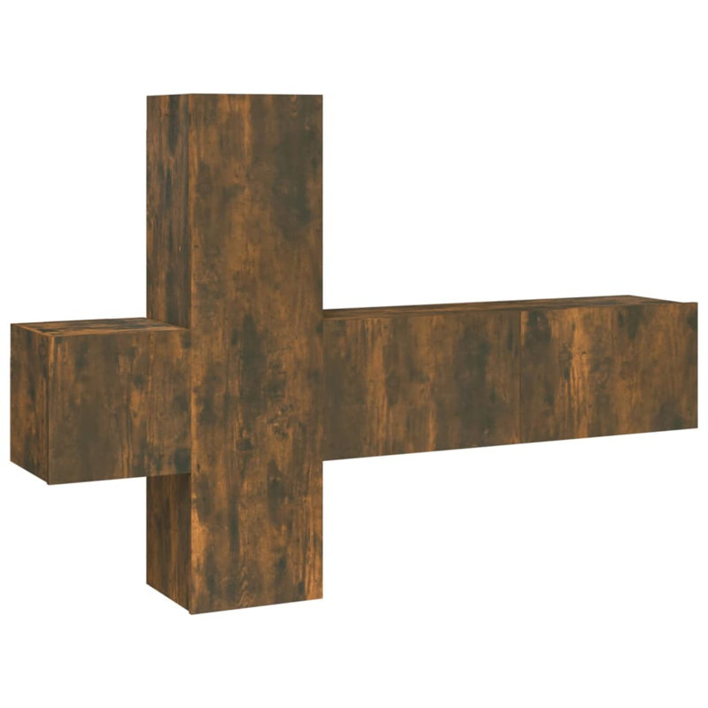 Naohiro Unfinished TV Stand for TVs up to 32", Smoked Oak