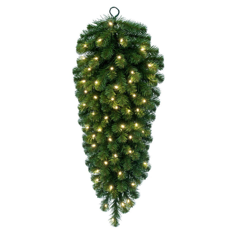 Wildon Home® 48" Deluxe Sequoia Pine Artificial Teardrop with 100 Warm White Wide Angle Lights