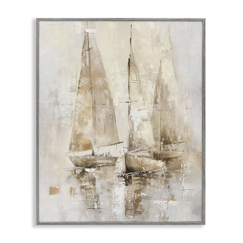  Art de giclée sur voile neutre sur mer par Nina Blue, H 20 po x l 16 po, Estampe numérique Farmhouse