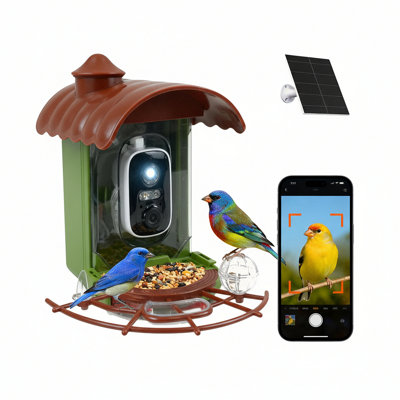 AI Smart Willavene With 2.5K Camera, Solar Powered Outdoor Bird House With Motion Detection & Night Vision, Ideal Gift For Bird Lovers
