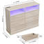 Commode pour chambre à coucher, commode 6 tiroirs avec lumières à DEL et station de charge-948103649