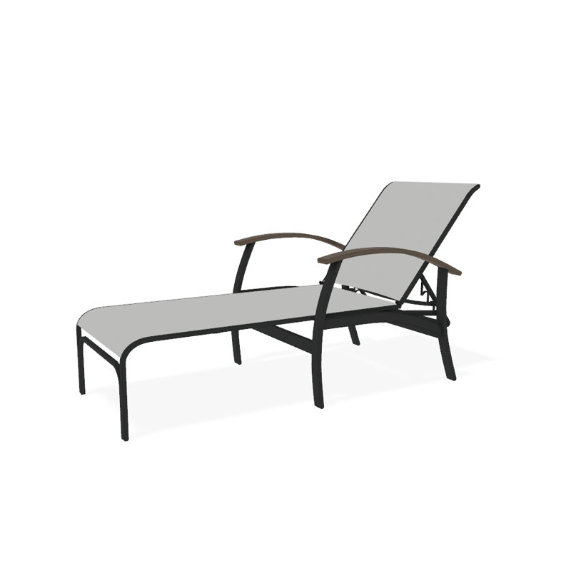 Belle Isle Outdoor Chaise Lounge, White 6D Sunbrella®, Desert P60, Textured Graphite