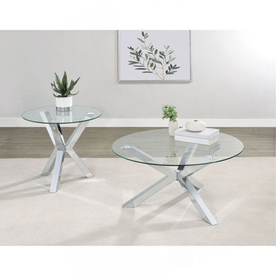 Ensemble de table basse et de table de bout 2 pièces Alexa Chrome