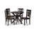 Elaine 6-Pc Dining Set in Modern and Contemporary in Dark Brown, 37.4'' H X 17.9'' W X 19.9'' D-358507351-358507337-313400286
