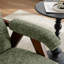 Fauteuil d'appoint rembourré de style Mid-Century avec accoudoirs et pieds en bois massif-1334438842