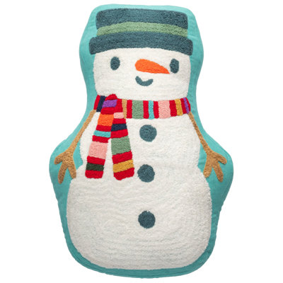 SHAPED EMBROIDERED PILLOW  SNOWMAN