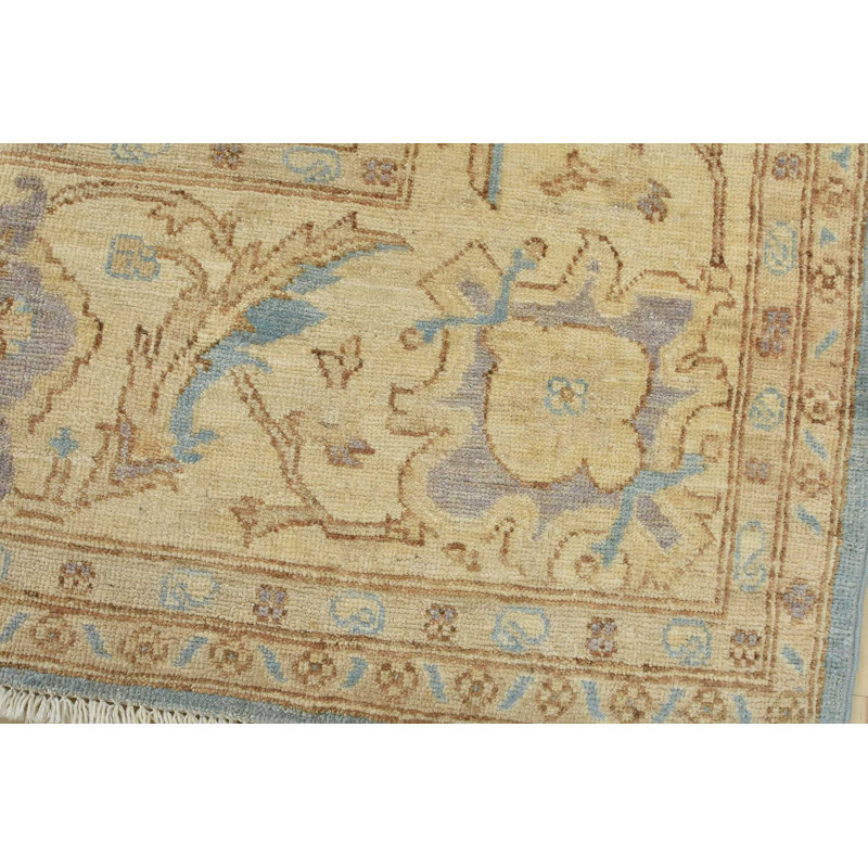 One-of-a-Kind Rectangle 8'2" X 10'1" New Age Wool Area Rug in Blue/Beige