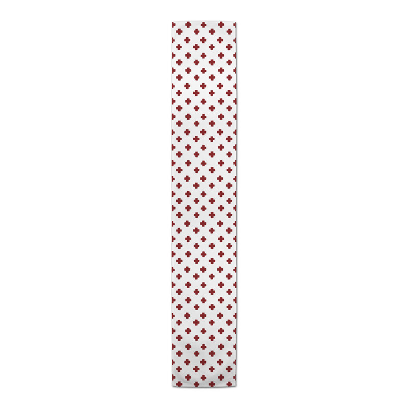 Geometric Table Runner, Red, 90" x 16"