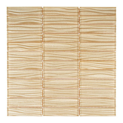 1" x 4" Glass Grid Mosaic Tile