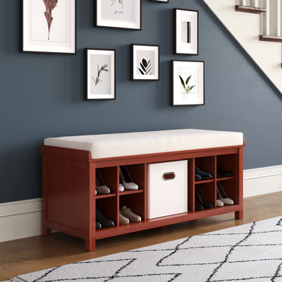 John Louis Home Solid Wood Entry Bench with Shoe Dividers and 1-Bin