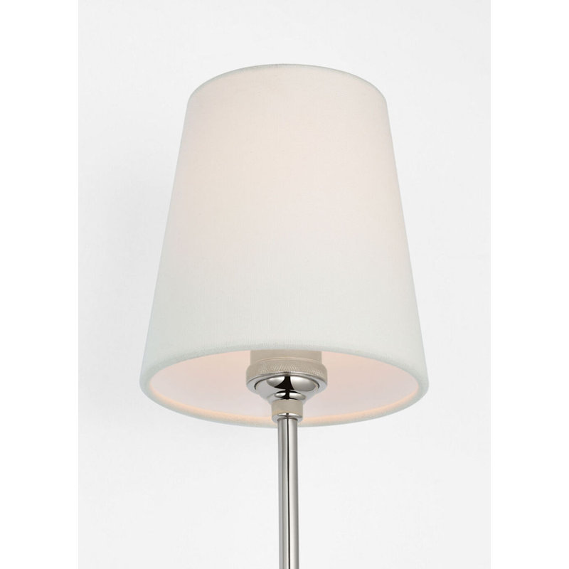 Vendome 26" Single Sconce with Linen Shade, Polished Nickel
