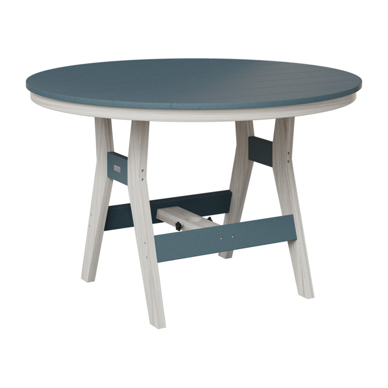 Table de salle à manger ronde 48 po Berlin Gardens Harbor, Ardoise, Coquille de mer, 30,37 po H x 48 po L x 48 po P