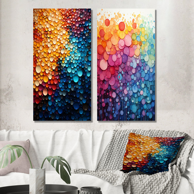 Rainbow Infinite Intricacies - Ensemble de 2 décorations murales abstraites en métal, H 28 po x l 24 po