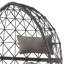 Chaise de patio gris clair et noire avec coussin rembourré