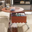 Table basse ronde à plateau relevable avec roulettes