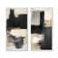 Art abstrait tonal au fusain V - Minimalisme abstrait en deux parties encadrées-1214837351-1214837373
