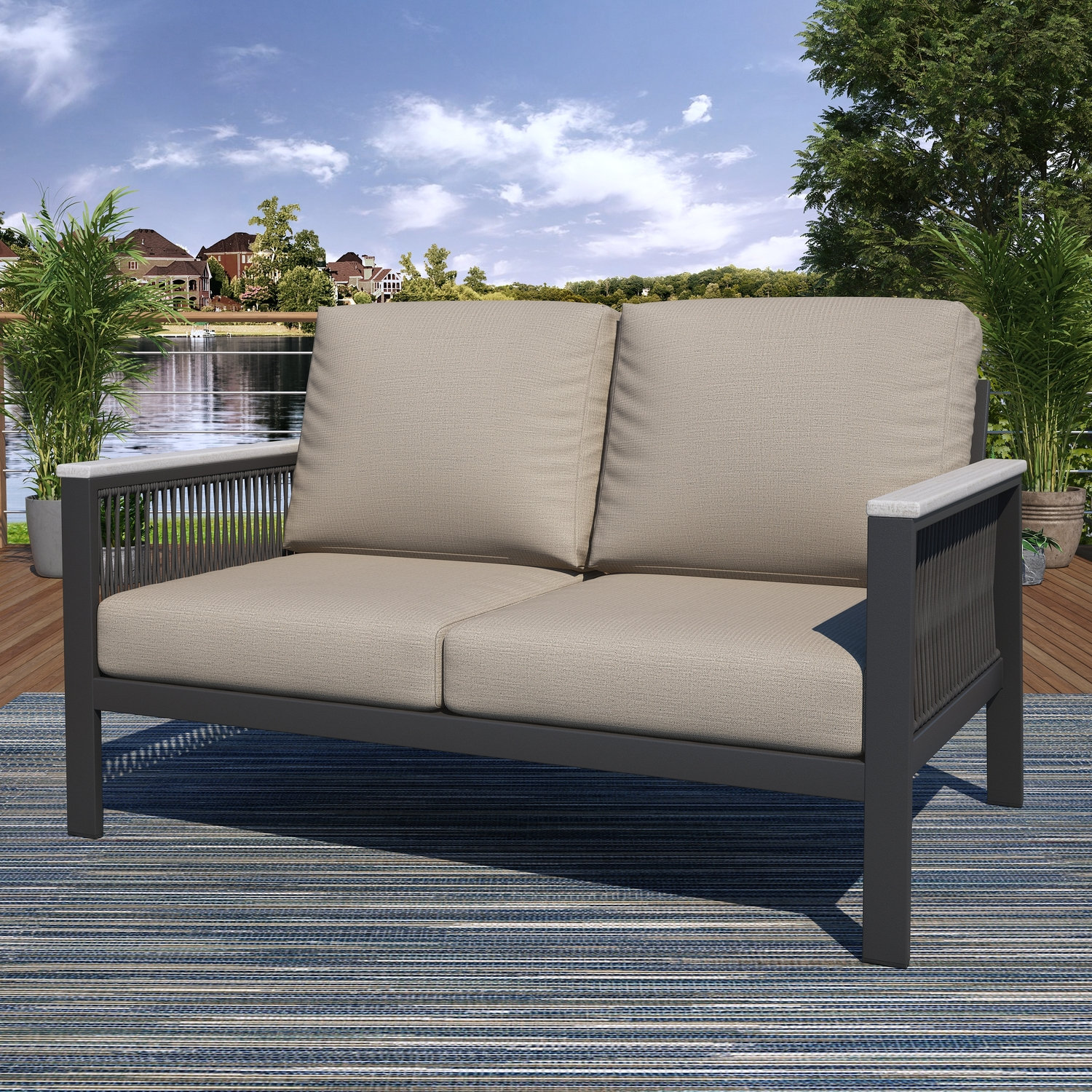 Townsend Patio Seating Group, Cast Silver Sunbrella®