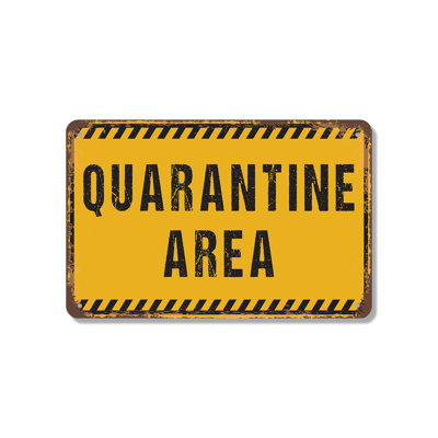 Enseigne de fantaisie en aluminium 7 po x 10 po Quarantine