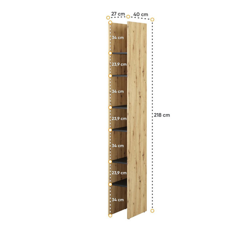Moxen 85.83cm H x 85.83cm W Standard Bookcase, Oak