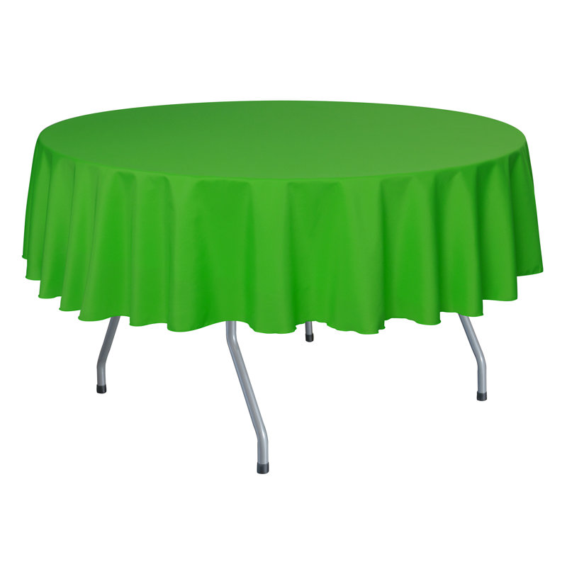Ultimate Textile - Round Polyester Linen Tablecloth, 84" x 84", 10, Kelly