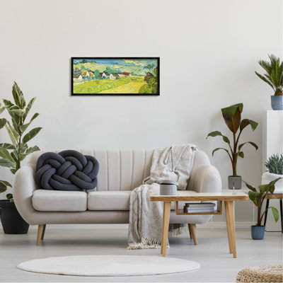 «Vue Ensoleille Van Gogh Classic» par Vincent Van Gogh - peinture à cadre flottant sur bois