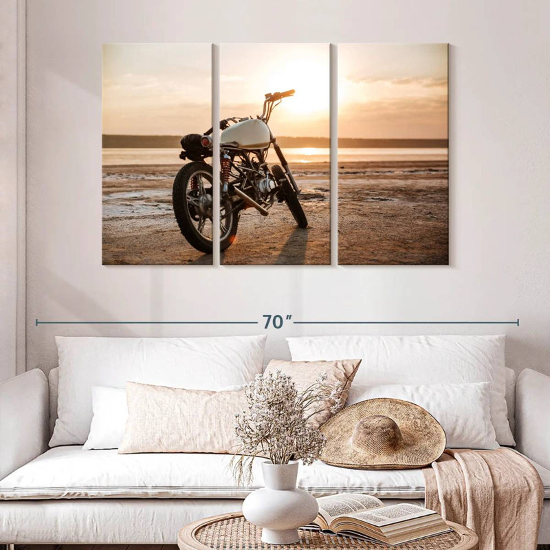 Mehar Beach Retro Motorcycle, 32" H x 50" W