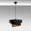 Lustre réglable Elegant, structure en métal noir, 3 tailles de capuchon (15,7 x 3,5 po, 12,6 x 6,7 po, 8,7 x 7,9 po) | Hauteur totale: 11,8 à 47,2 po | 1 x douille E27 (40 W maximum) | Parfait pour la salle à manger et les espaces de vie, solution d'éclairage élégante et fonctionnelle-756431713