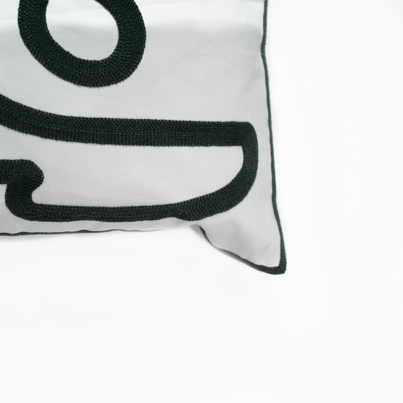 Bortola Abstract Square Euro Cushion Cover, Green