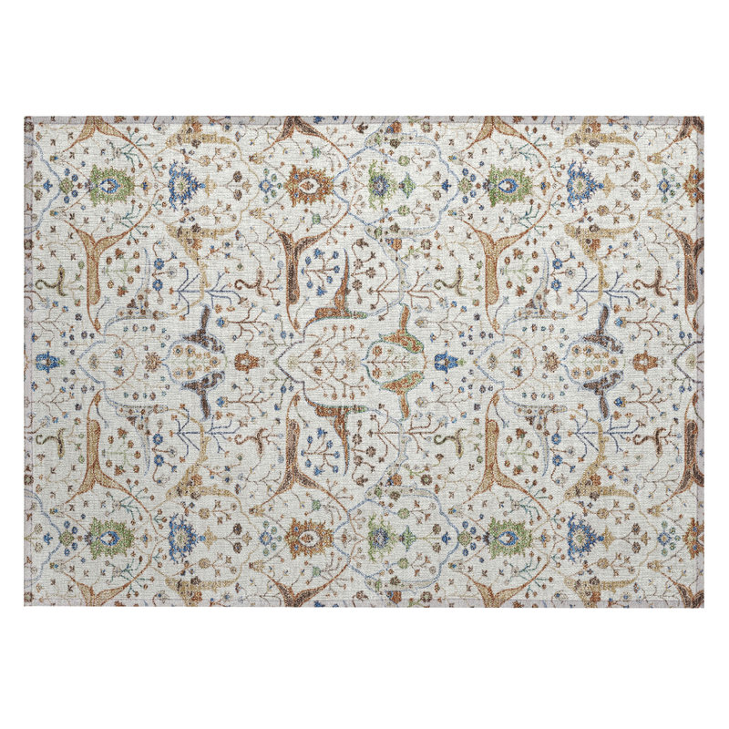 Machine Washable Indoor/Outdoor Boruta ACN2250 Global Rug, Rectangle 1'8" x 2'6"