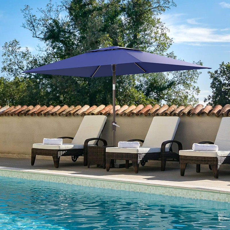 Parasol de terrasse rectangulaire, table d'extérieur 2 ...