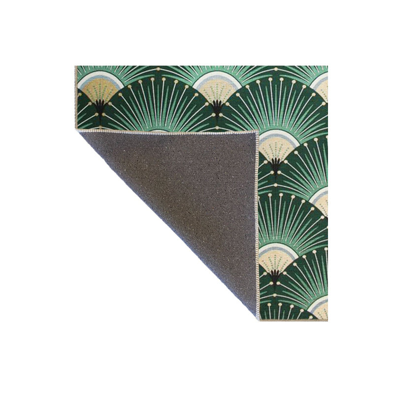 Tapis tissé à motif de disques verts, Sous-tapis rectangulaire 3 pi 11 po x 5 pi 11 po i