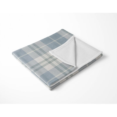 Tartan Block Velveteen Fleece Blanket