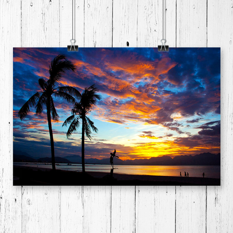 Landscape Beach Sunset - Frameless Print, 29.7cm H x 42cm W