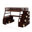 Lit mezzanine simple avec tiroirs, tablettes et bureau-319068551