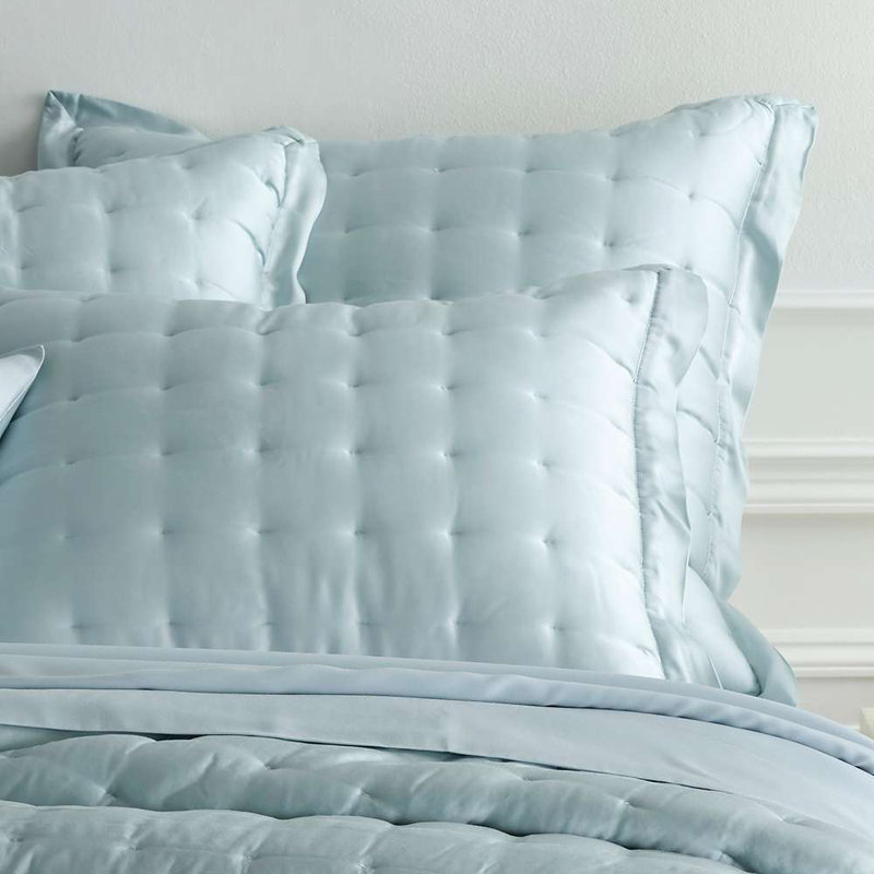 Silken Solid Puff Sham, King, Blue