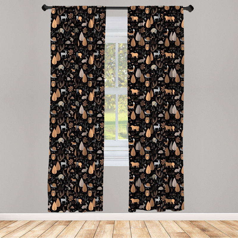 Woodland Semi-Sheer Rod Pocket Curtain Panels, 28" x 95"