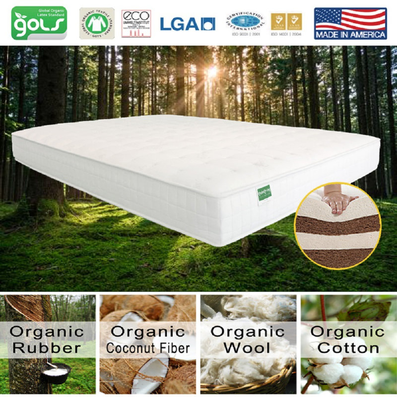 Colva Mattress - Organic Latex Coconut Coir 10" Medium 4Layered Comfortable Sleep Bed Dust Free, California King
