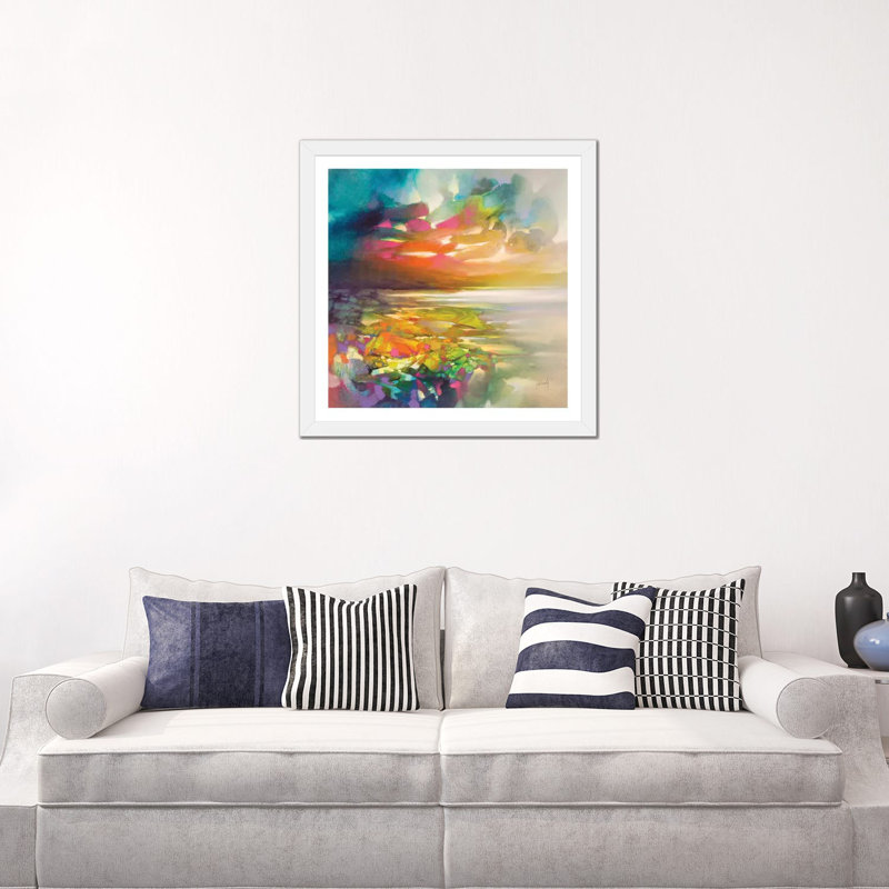 Overlap by Scott Naismith - Painting Print, 24" H x 24" W x 1" D, White Framed Paper, White