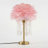 18" Feather Crystal Table Lamp With Light